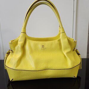 Kate Spade Yellow Pebbled Leather Shoulder Bag